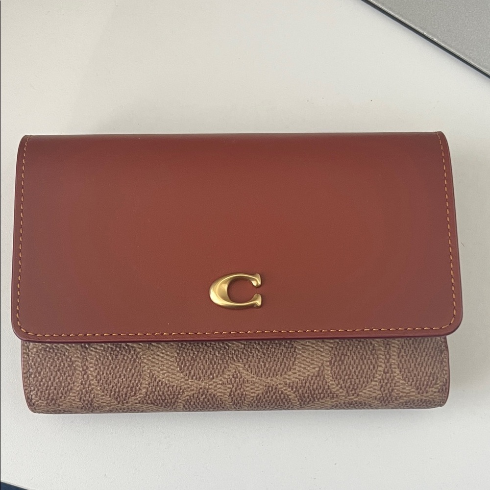 Coach Brown and Tan Signature Wallet